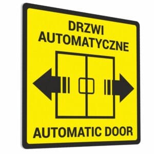 Naklejka "Drzwi Automatyczne - Automatic Door" drukowana i wycinana z wysokiej jakości folii firmy ORACAL.