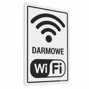 Naklejka "Darmowe Wi Fi" (free wi-fi).