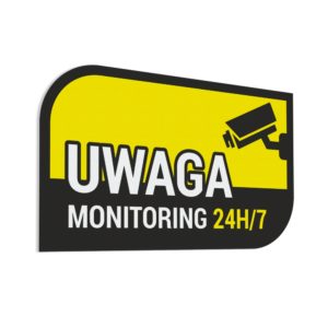 Naklejka - Uwaga Monitoring 24h/7