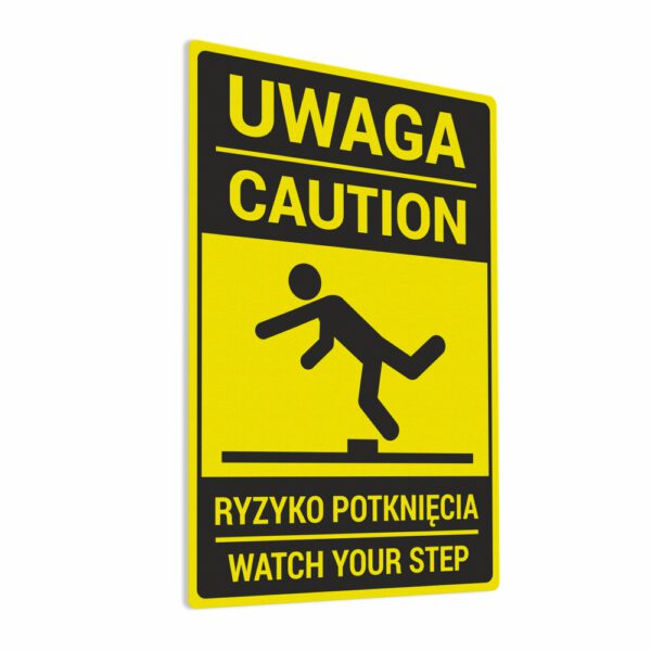 Naklejka ostrzegawcza Uwaga Ryzyko Potknięcia, Caution Watch Your Step.