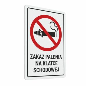 Naklejka Zakaz Palenia na klatce schodowej.