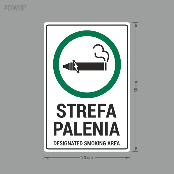 Naklejka Strefa Palenia, designated smoking area.