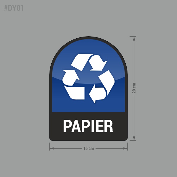 Naklejka na kosz lub pojemnik na odpady: Papier.