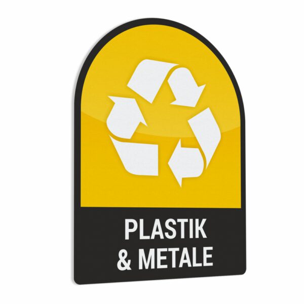 Naklejka na kosz lub pojemnik na odpady: Plastik i Metale.