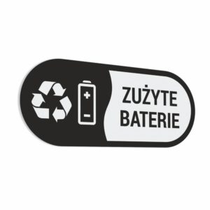 Naklejka na kosz lub pojemnik na odpady: Zużyte Baterie.