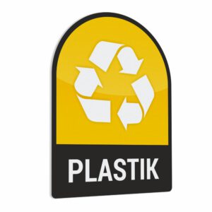 Naklejka na kosz lub pojemnik na odpady: Plastik.