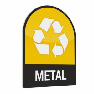Naklejka na kosz lub pojemnik na odpady: Metal.