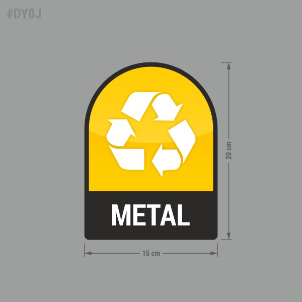 Naklejka na kosz lub pojemnik na odpady: Metal.