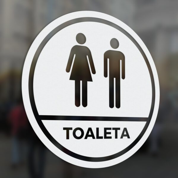 Naklejka informacyjna Toaleta, Toaleta Damska, Toaleta Męska.