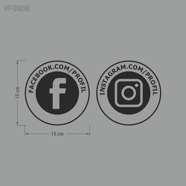 Naklejki społecznościowe informacyjne Facebook, Instagram.