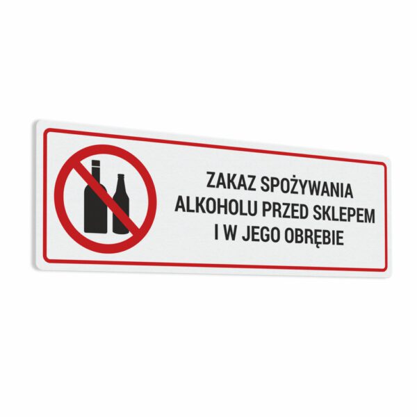 Naklejka informacyjna: Zakaz spożywania alkoholu przed sklepem i w jego obrębie.