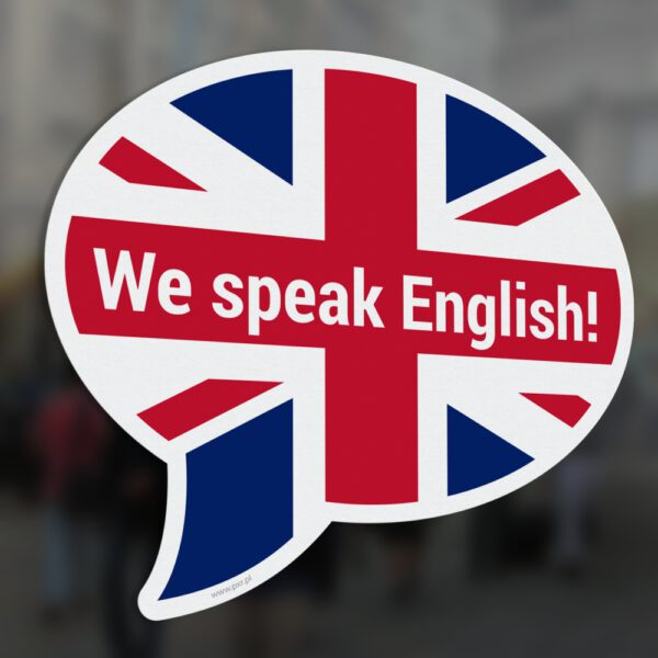 Naklejka "We Speak English!"
