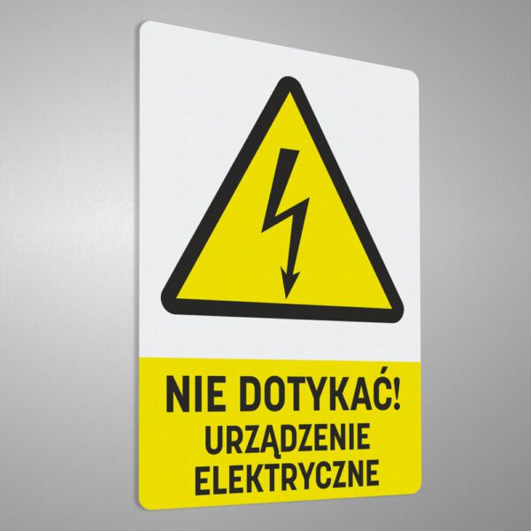 Naklejka ostrzegawcza “NIE DOTYKAĆ! Urządzenie Elektryczne”