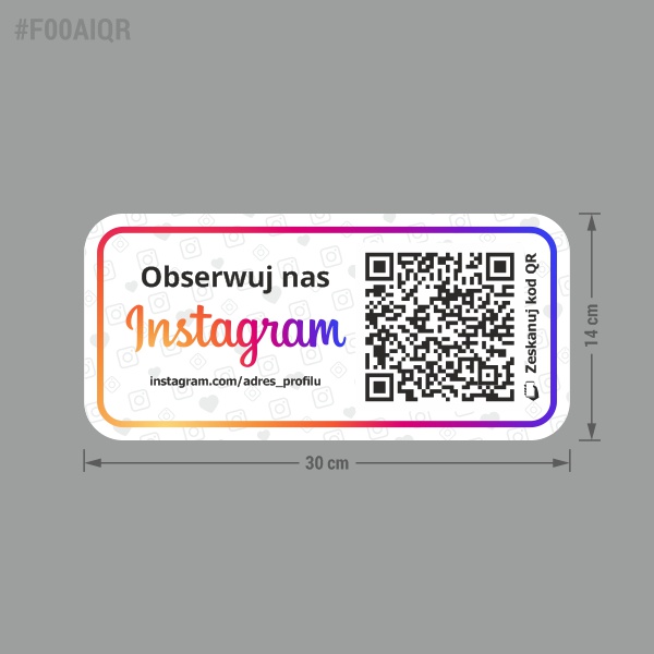 Naklejka "Obserwuj nas na Instagramie" z kodem QR.